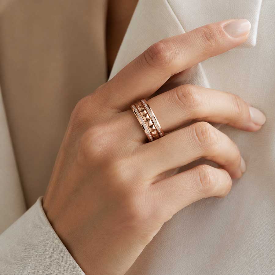0.51 Karat Pırlantalı Rose Altın Yüzük