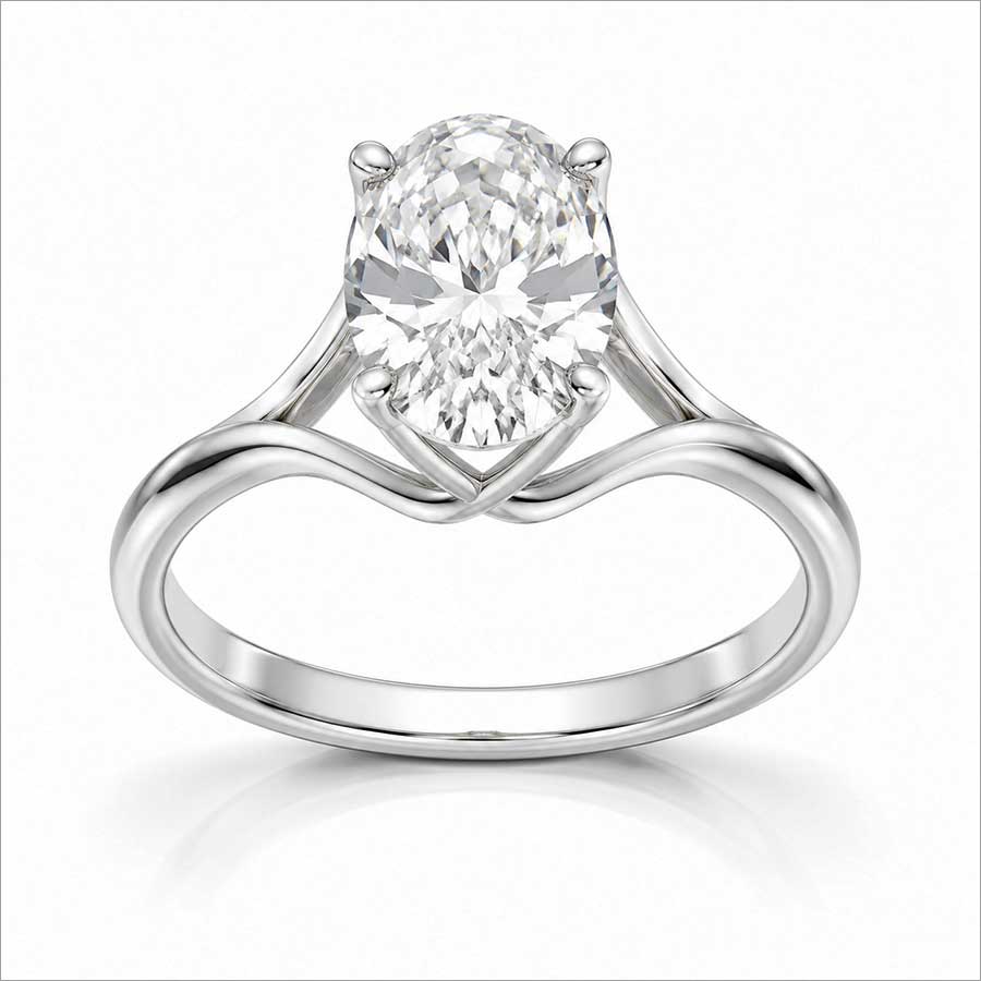 1 Karat Oval Pırlanta Tektaş Yüzük