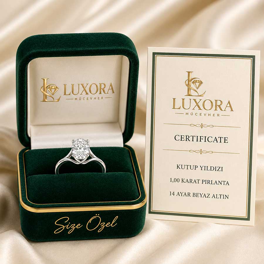 1 Karat Oval Pırlanta Tektaş Yüzük