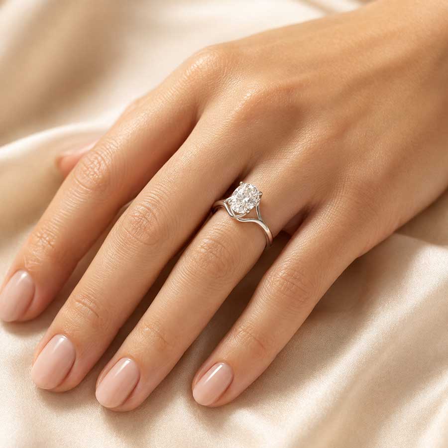 1 Karat Oval Pırlanta Tektaş Yüzük