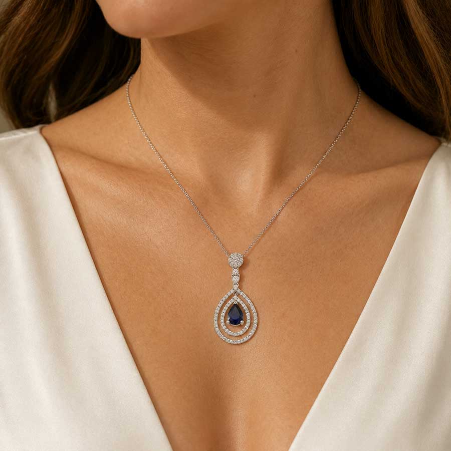 Seraphina 1,57 Karat Safir ve 0,79 Karat Pırlanta Kolye