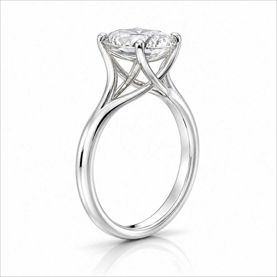 1 Karat Oval Pırlanta Tektaş Yüzük