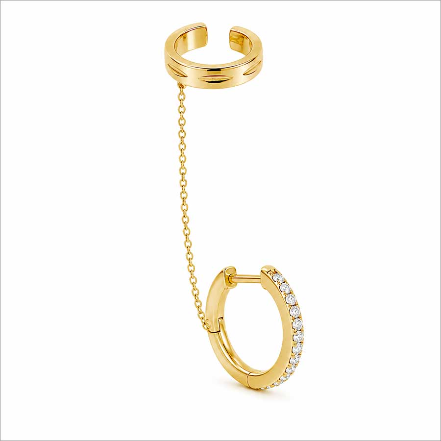 ETERNA 0.34 Karat Zincirli Tekli Küpe ETERNA 0.34 Karat Zincirli Tekli Küpe